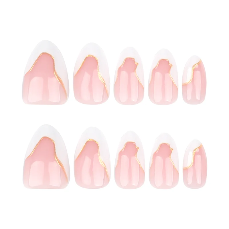 Elegant artificial nails with gold accents Stornfield