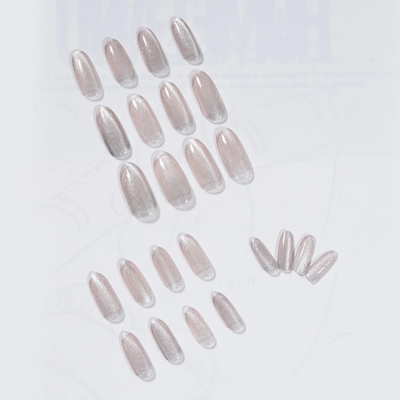 Elegant artificial nails with glitter and ombre effect Stornfield