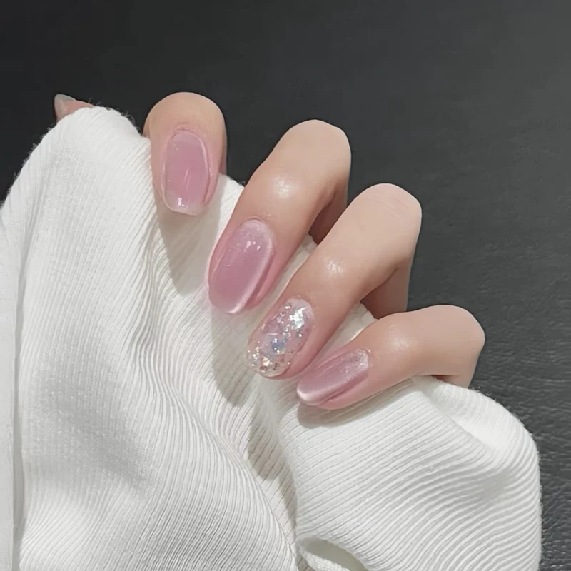 Elegant artificial nails with glitter details Stornfield