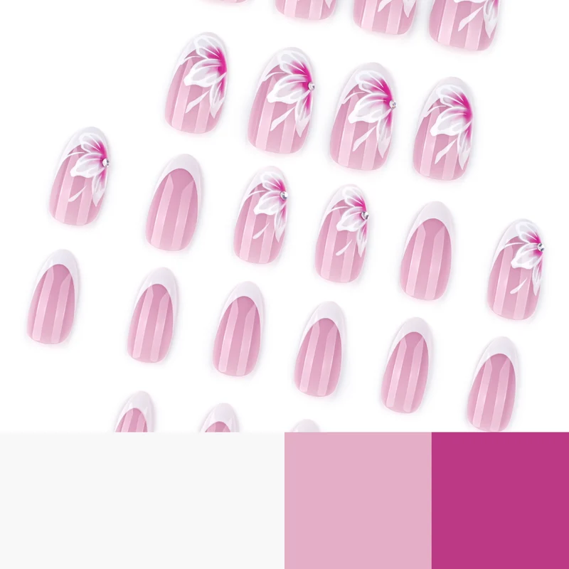 Elegant artificial nails with floral decorations Stornfield