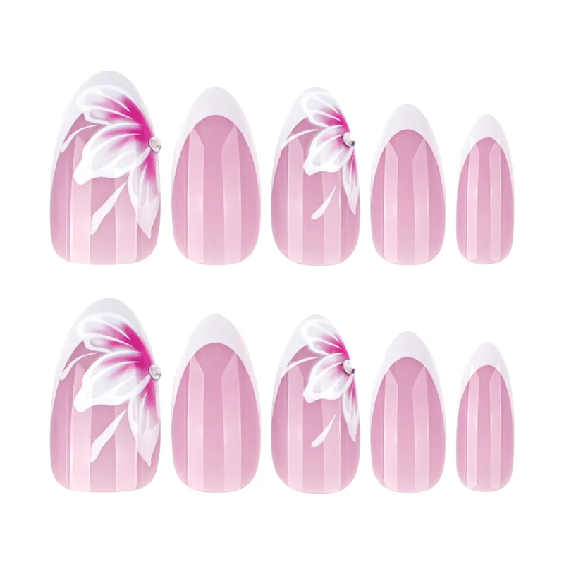 Elegant artificial nails with floral decorations Stornfield