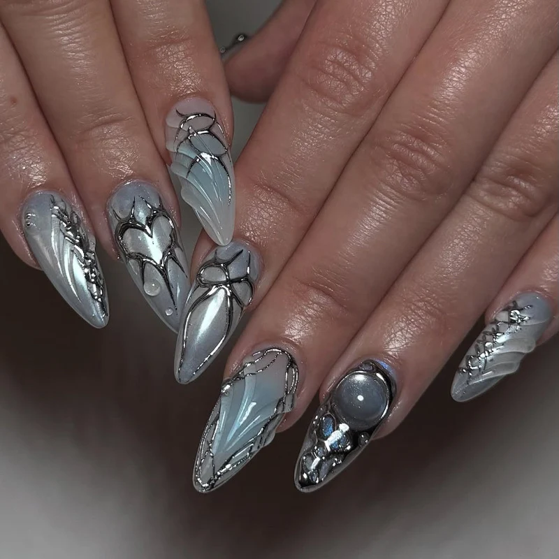 Elegant artificial nails with floral accents Stornfield