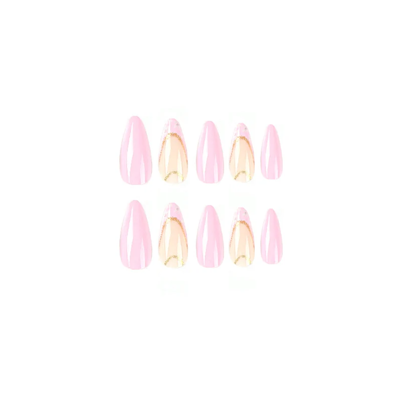 Elegant artificial nails with floral design and golden accents Stornfield