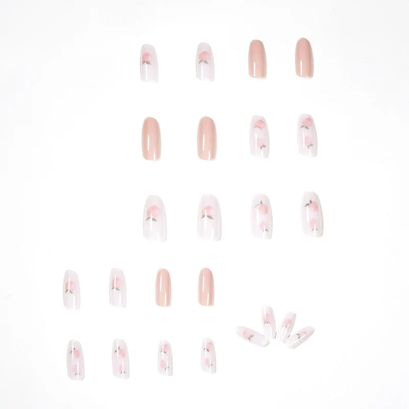 Elegant artificial nails with filigree rose design Stornfield