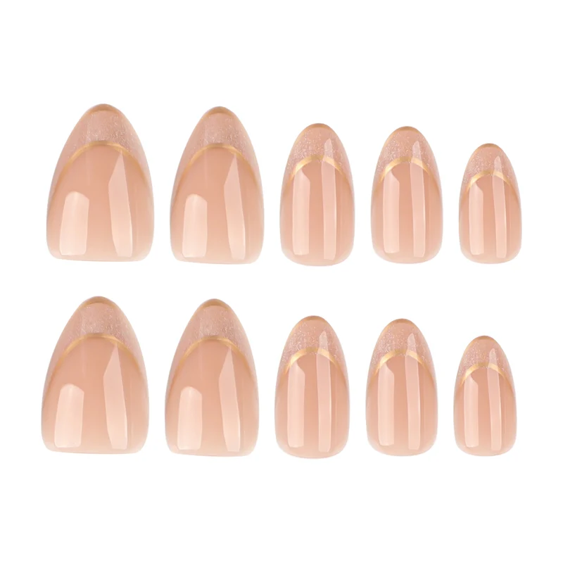 Elegant Gel Nails with Glitter and French Tip Decoration Stornfield