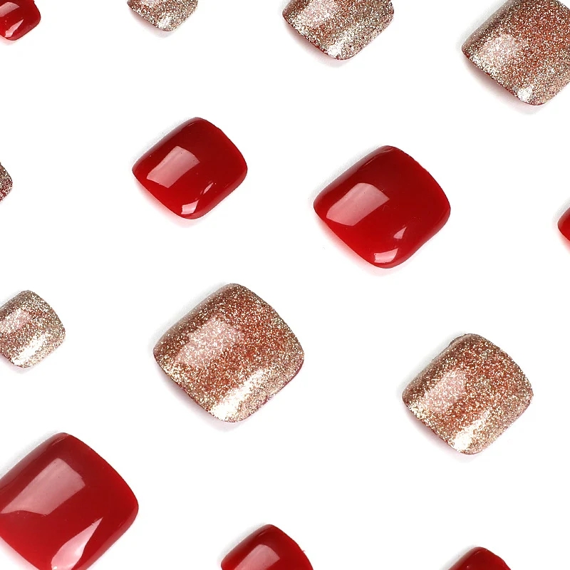 Elegant foot nail art with glitter and gradient Stornfield