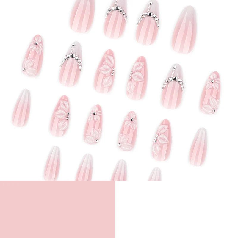 Acrylic Nail Extensions with Elegant Flower Design Stornfield