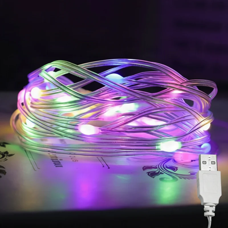 LED string lights, 10 m, 100 lights, USB/battery