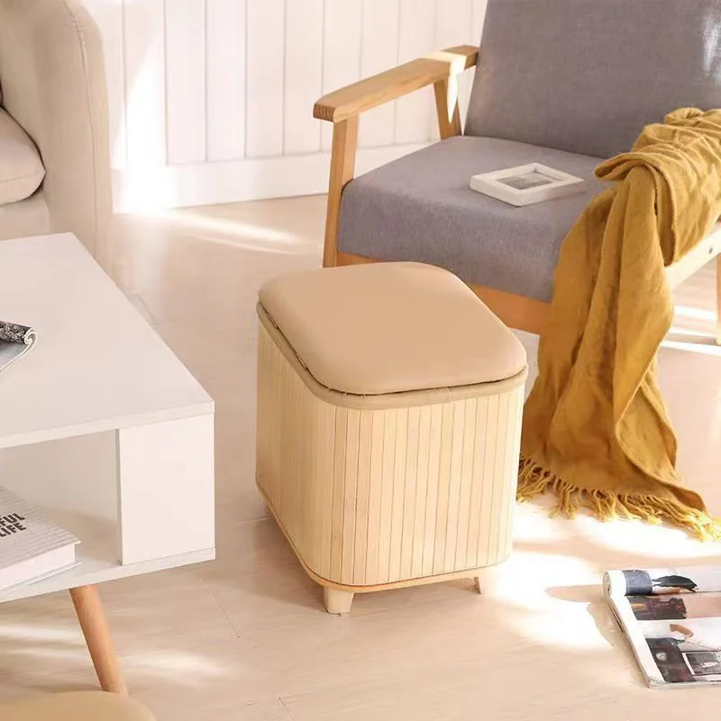 Multifunctional Stool Made of Natural Material Stornfield