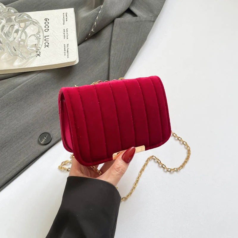 Elegant Quilted Velvet Crossbody Bag Stornfield