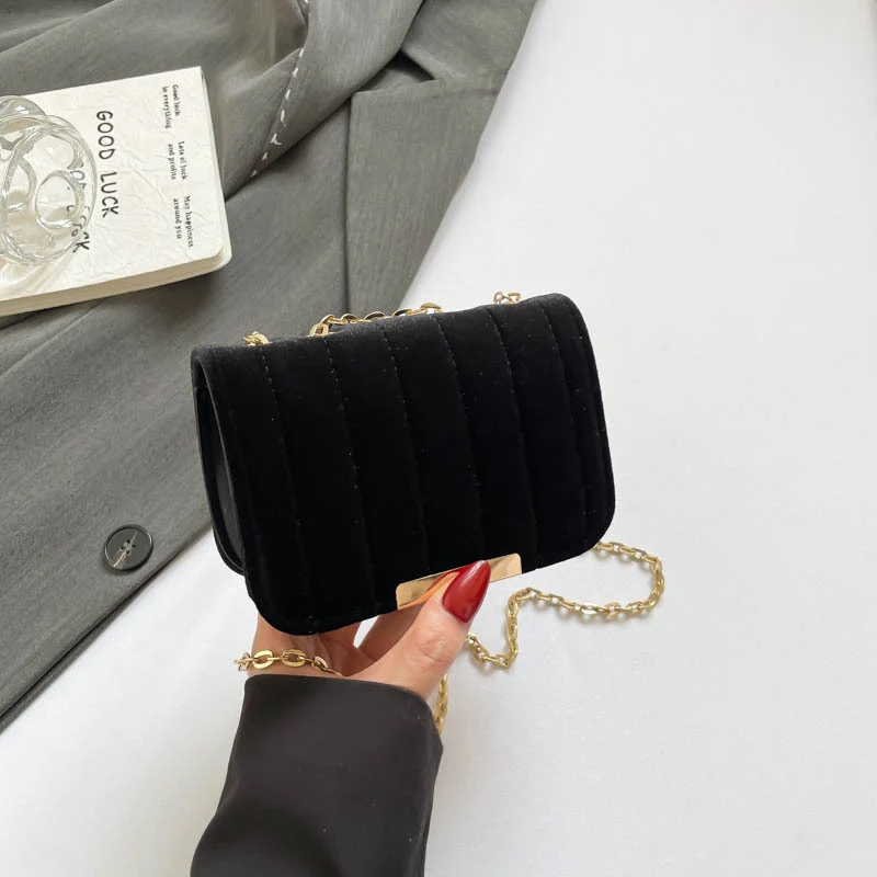Elegant Quilted Velvet Crossbody Bag Stornfield