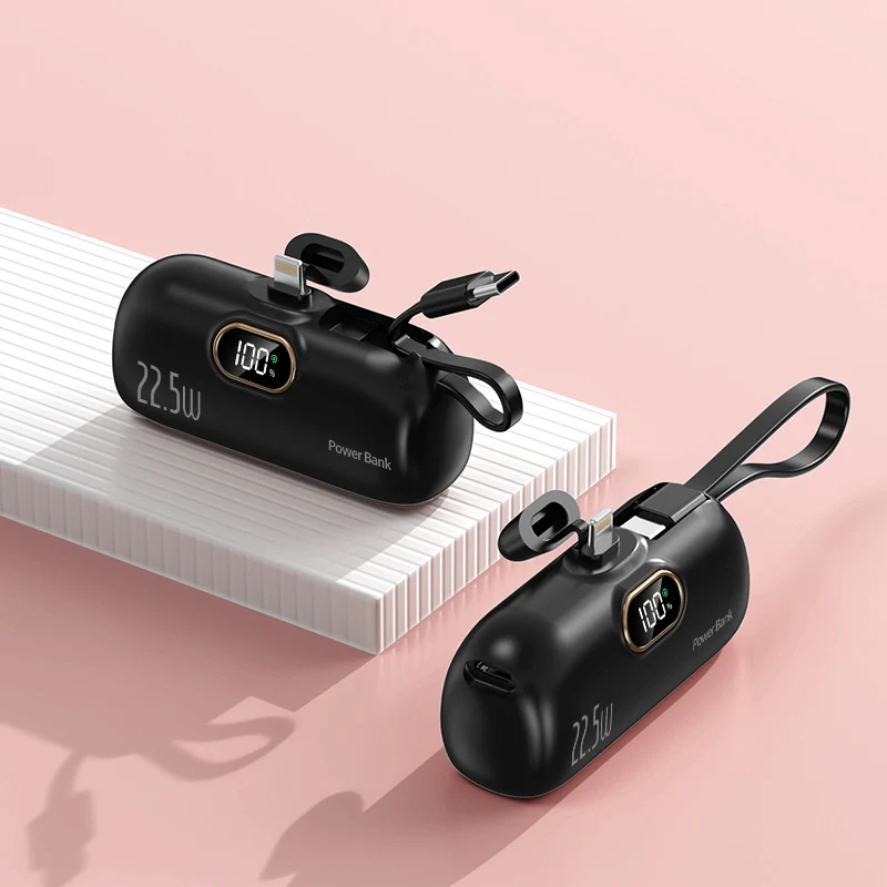 Portable power bank with fast charging cable and LED display Stornfield