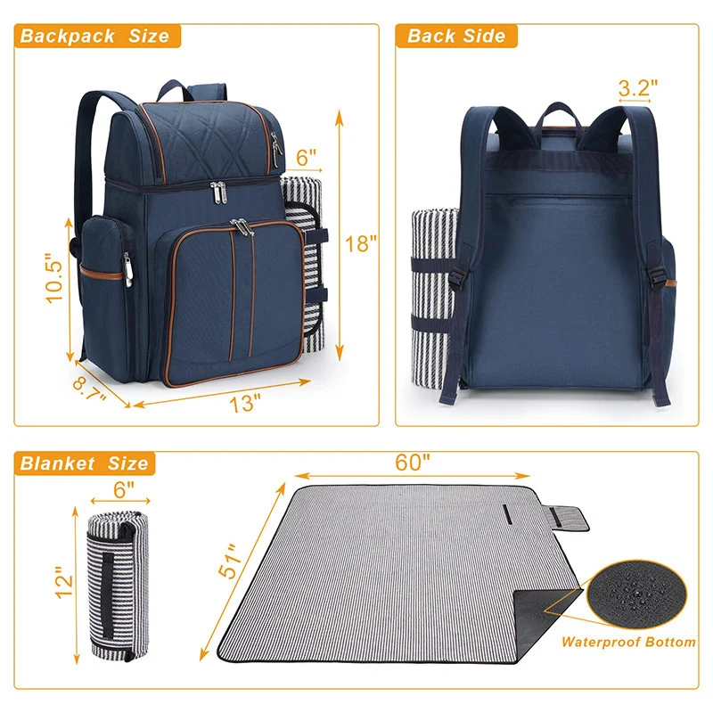Insulated Picnic Backpack with Dining Set Stornfield