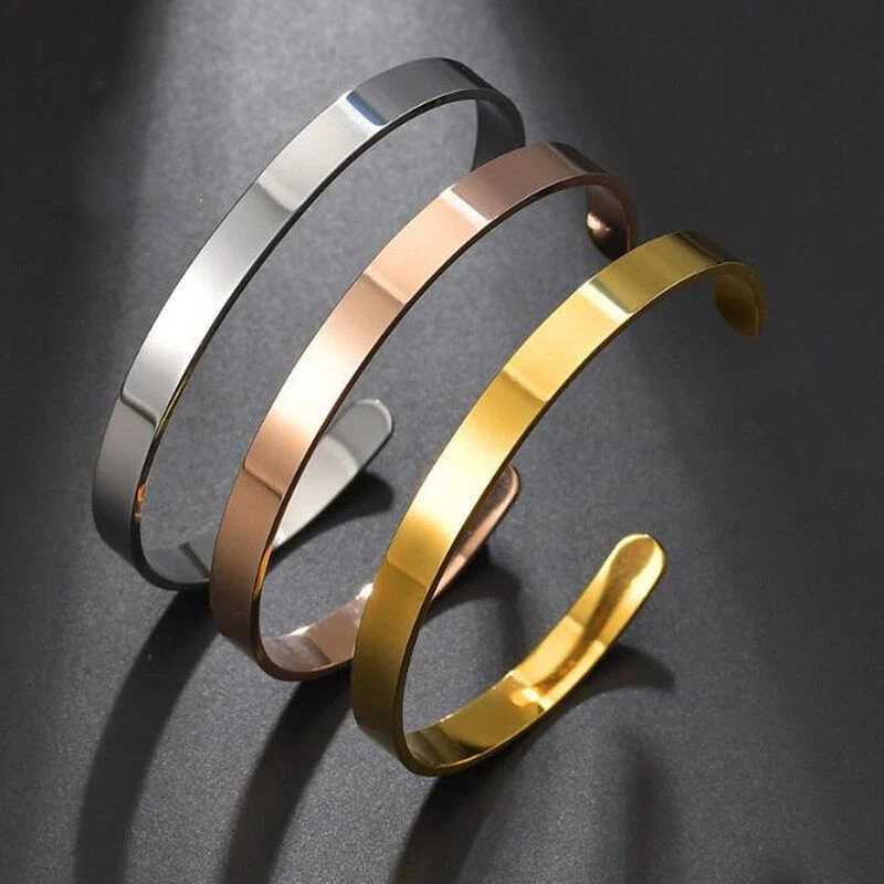 Bracelet made of stainless steel, open, smooth surface