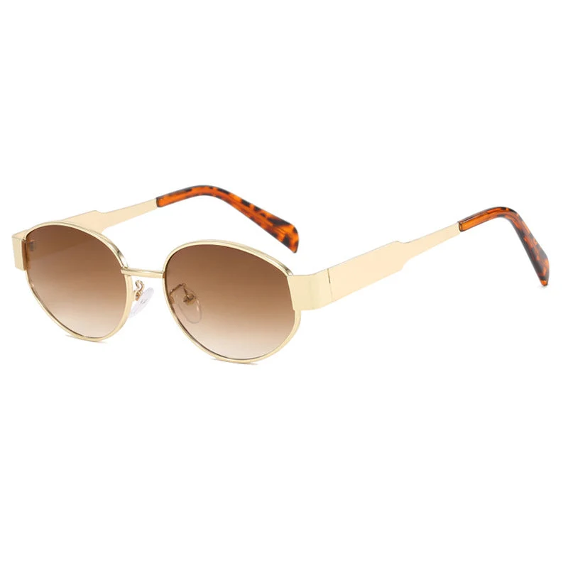Dame moteriktig solbrille med innovativt geometrisk design Luvikno