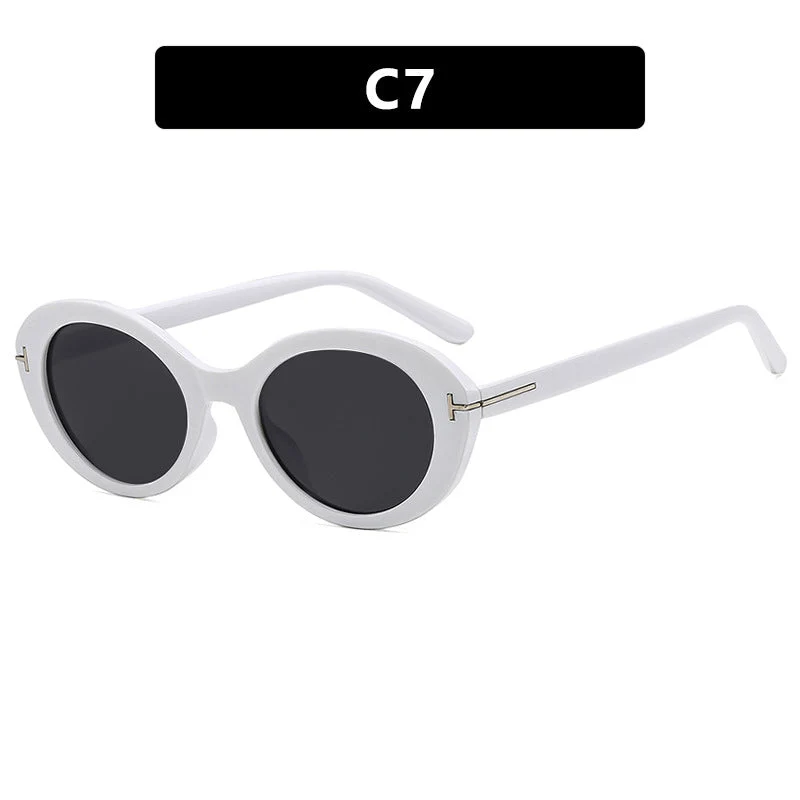 Dame moteriktig solbrille med innovativ oval ramme og UV-beskyttelse Luvikno