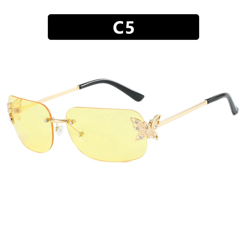 Dame moteriktig solbrille med filigran sommerfugldesign og beskyttende glass Luvikno