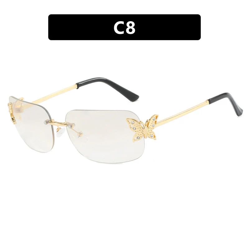 Dame moteriktig solbrille med filigran sommerfugldesign og beskyttende glass Luvikno
