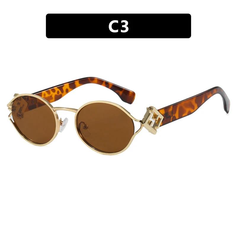 Dame moter solbrille med elegant metallramme og UV-beskyttelse Luvikno