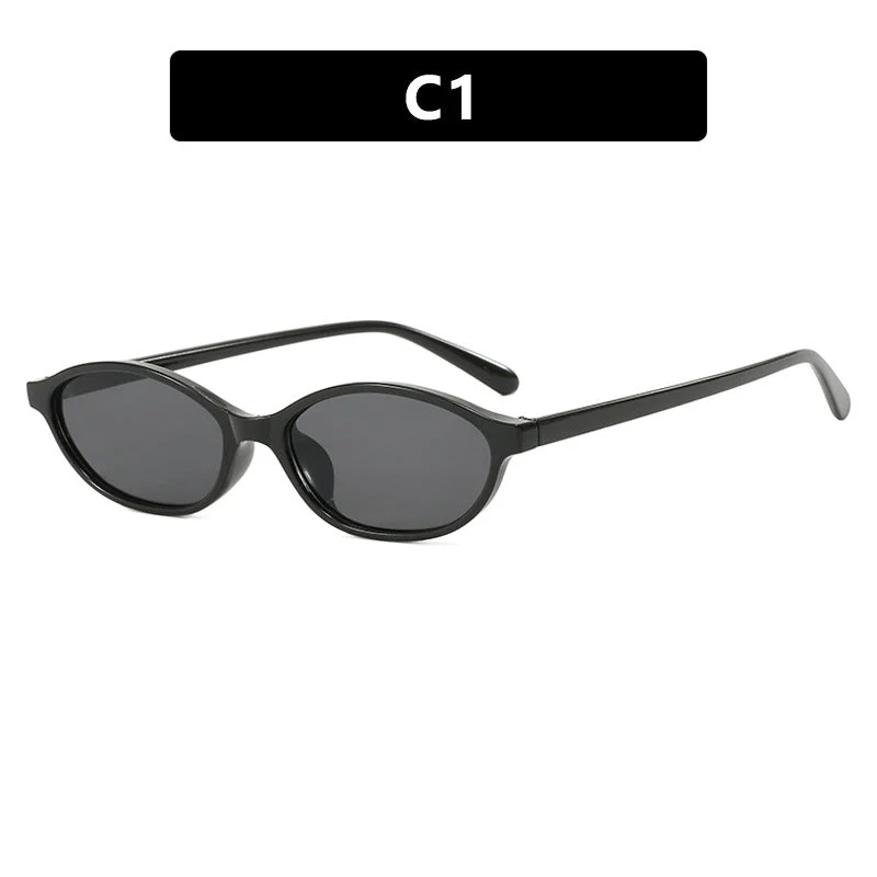Dame moteriktig solbrille med elegant oval ramme og UV-beskyttelse Luvikno