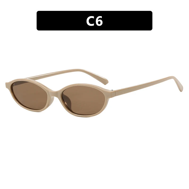 Dame moteriktig solbrille med elegant oval ramme og UV-beskyttelse Luvikno