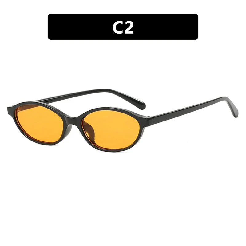 Dame moteriktig solbrille med elegant oval ramme og UV-beskyttelse Luvikno