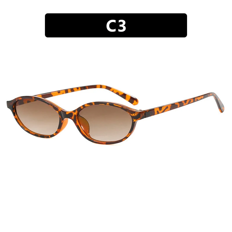 Dame moteriktig solbrille med elegant oval ramme og UV-beskyttelse Luvikno