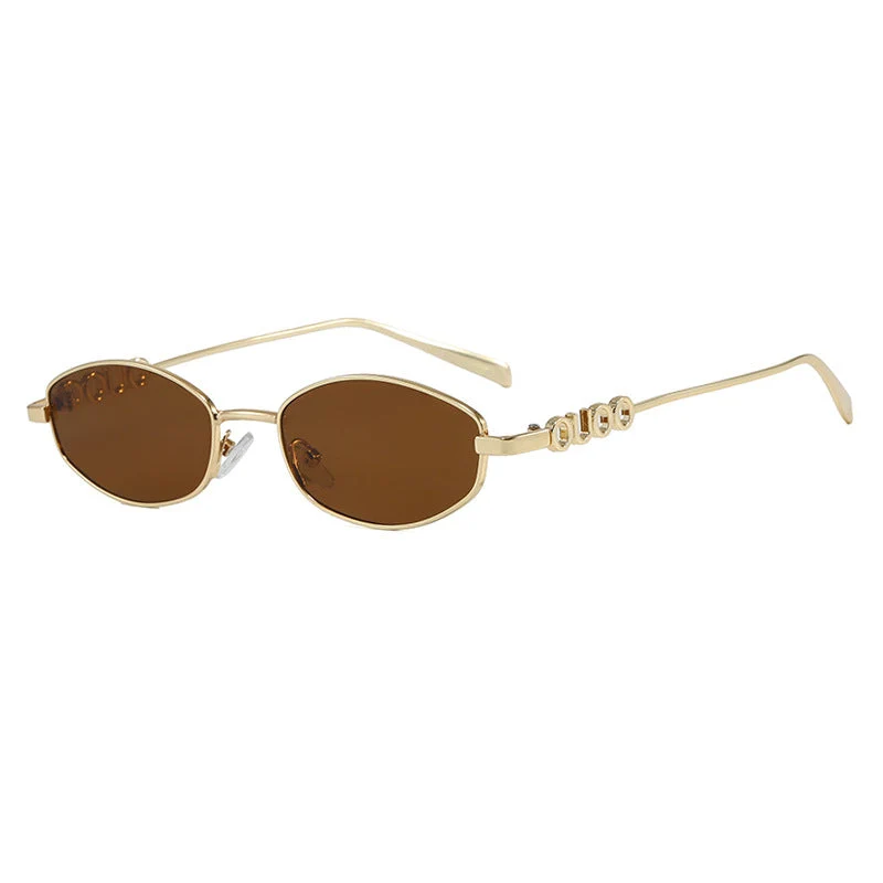 Dame moterik solbrille med elegant rustfritt stålramme og UV-beskyttelse Luvikno
