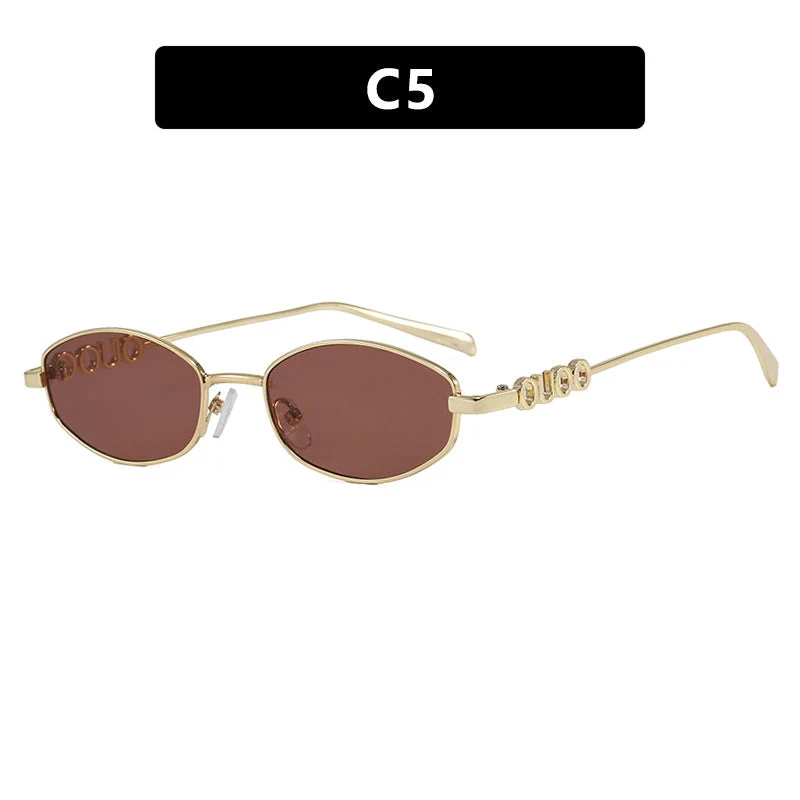 Dame moterik solbrille med elegant rustfritt stålramme og UV-beskyttelse Luvikno