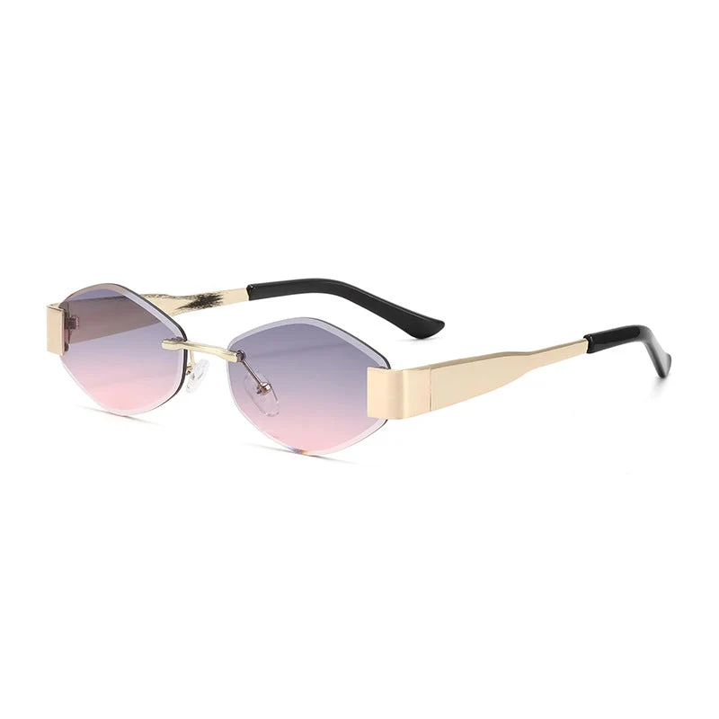 Dame motemessig solbrille med elegant åttekantet ramme og UV-beskyttelse Luvikno