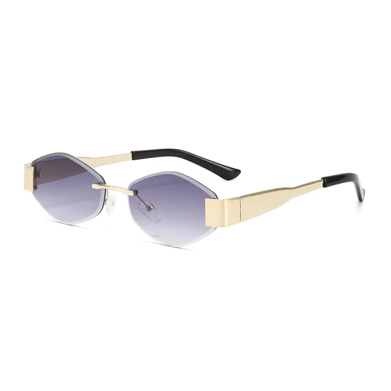 Dame motemessig solbrille med elegant åttekantet ramme og UV-beskyttelse Luvikno