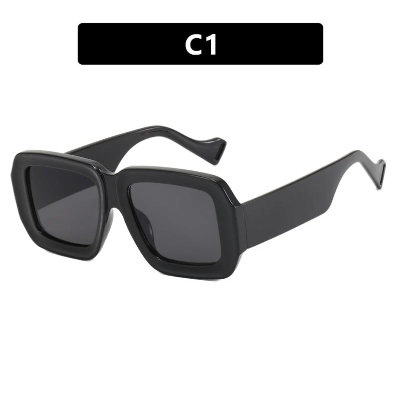 Dame moterik solbrille med kvadratisk design og stilig mønster Luvikno