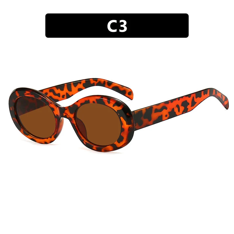 Dame moteriktig solbrille i original oval design med transparent ramme og UV-beskyttelse Luvikno