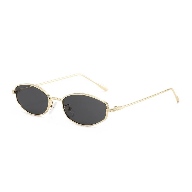 Dame moteriktig solbrille i minimalistisk ovalt design Luvikno