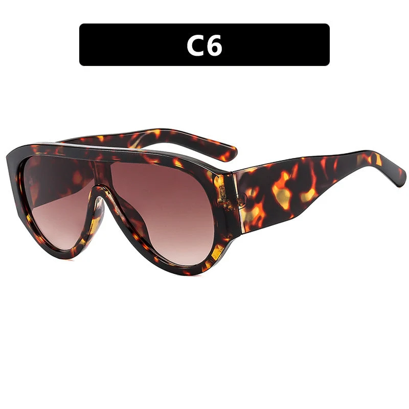 Dame moteriktig solbrille med bred glamourøs ramme og UV-beskyttelse Luvikno