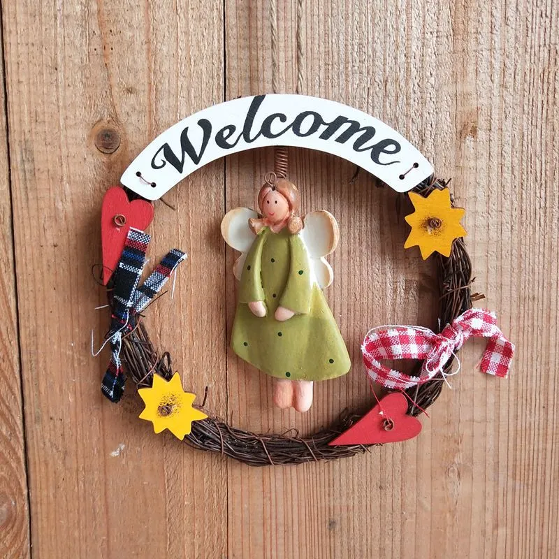 Decorative Wreath with Angel Figure