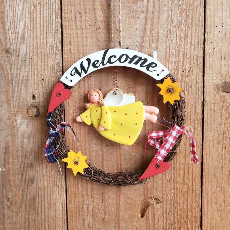 Decorative Wreath with Angel Figure