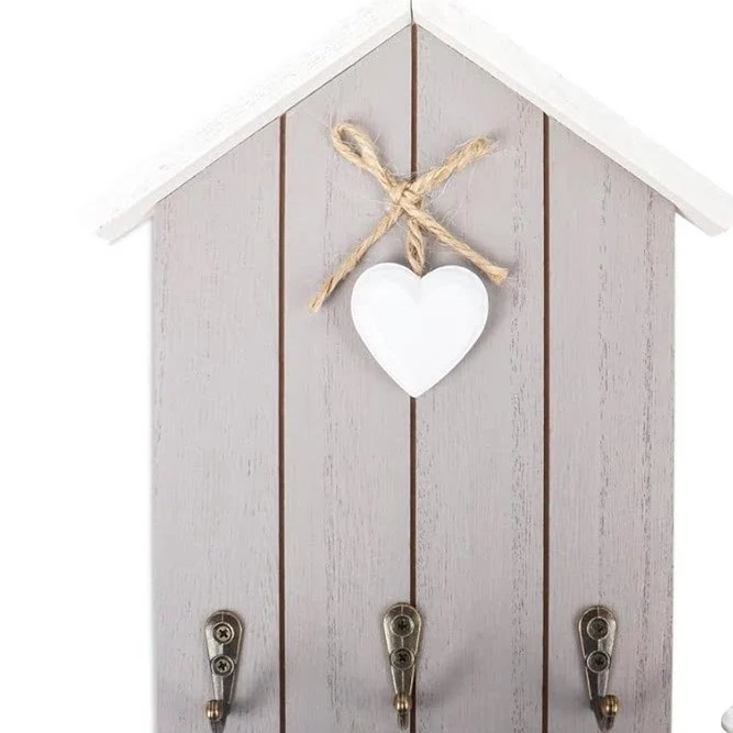 Decorative Wooden Keychain with Heart Accent
