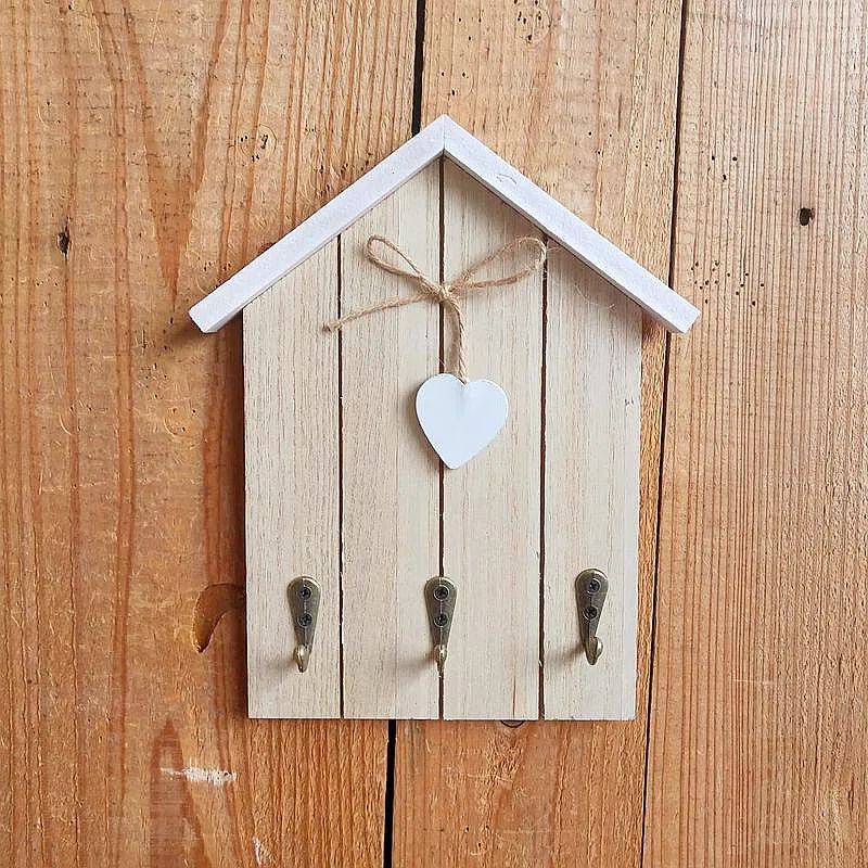 Decorative Wooden Keychain with Heart Accent