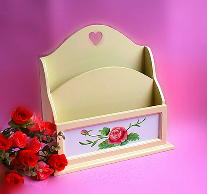 Decorative Wooden Flowers Organizer