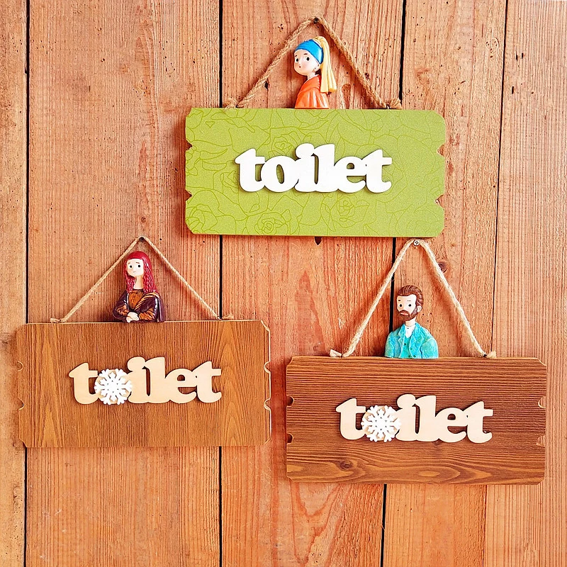 Decorative Wooden Bathroom Symbol
