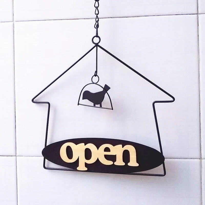Decorative Welcome Sign with House Motif