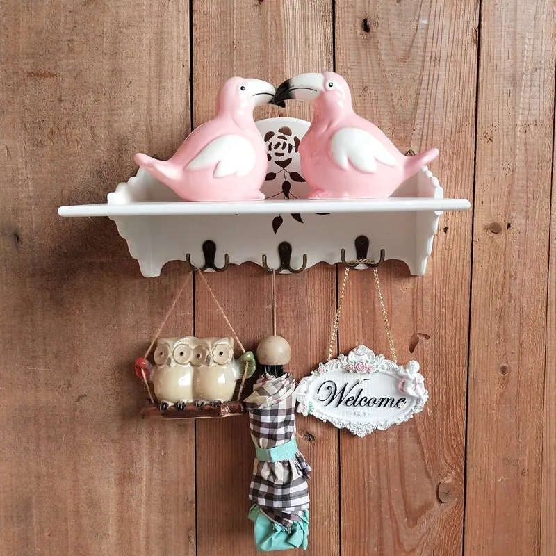 Decorative Wall Shelf with Hooks