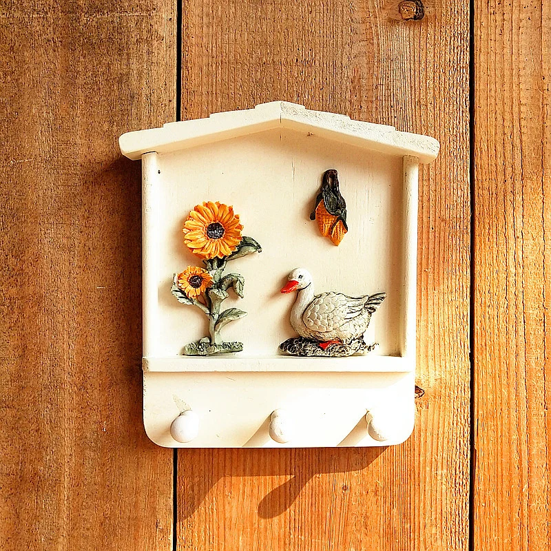 Decorative Wall Hook Rack with Flower Design