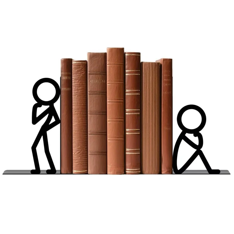 Creative Metal Bookend Sculpture