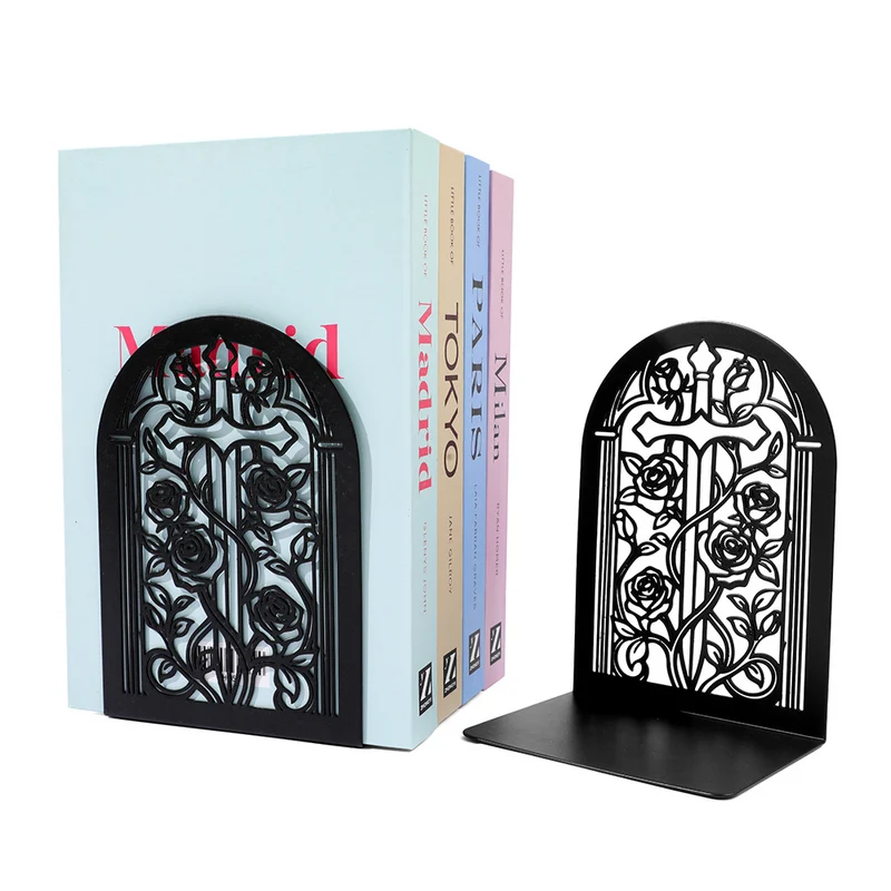 Decorative Floral Metal Bookends