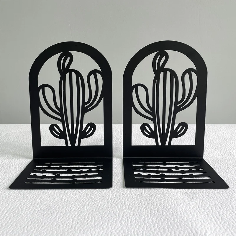 Decorative Cactus-Inspired Bookends