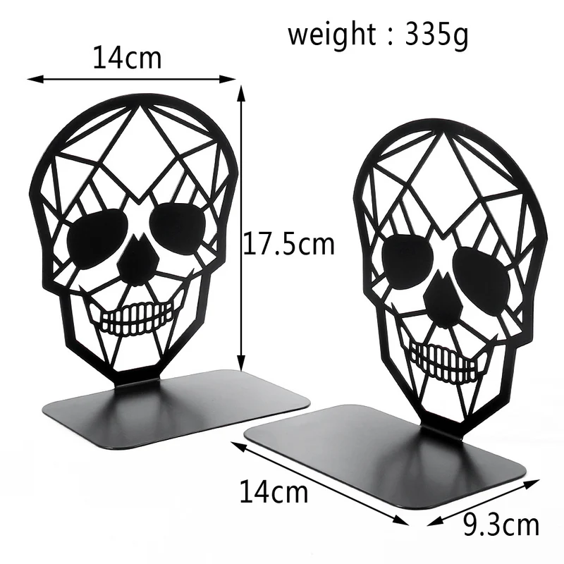 Artistic Skull-Themed Bookends
