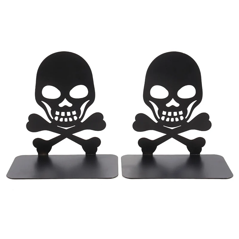 Artistic Skull-Themed Bookends