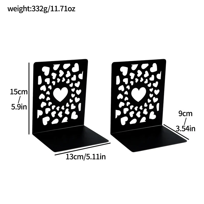 Artistic Heart-Shaped Bookends